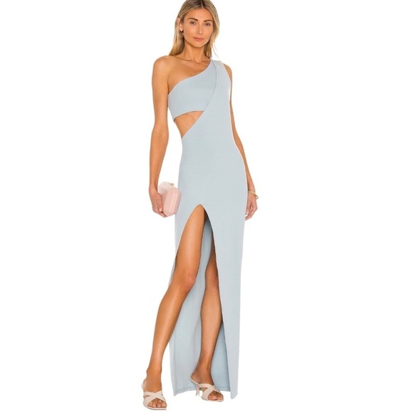 Atoir Light Blue One-Shoulder Maxi Dress - Picture 1 of 10